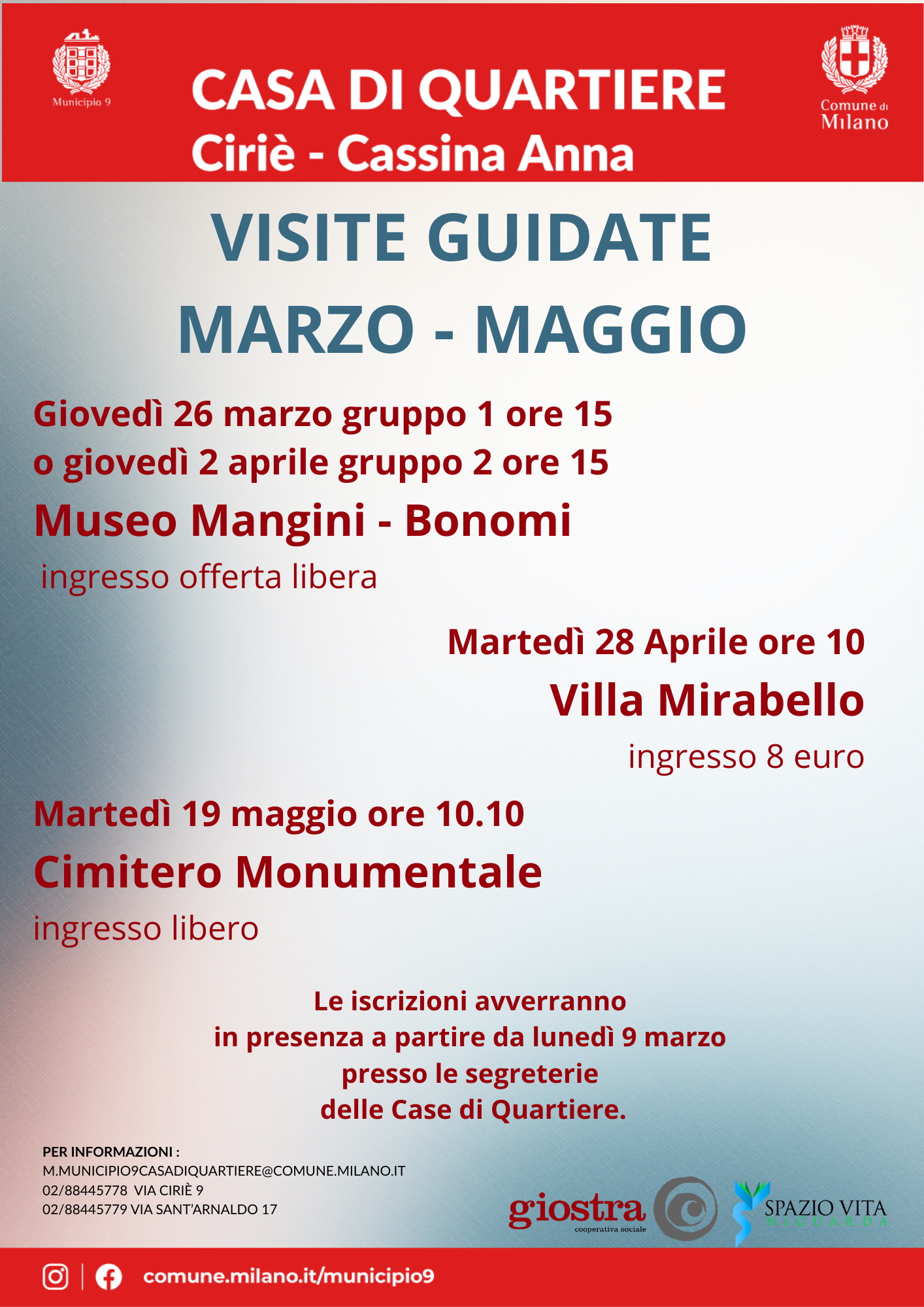 Visite guidate organizzate dalle Case di Quartiere Ciriè e Cassina Anna