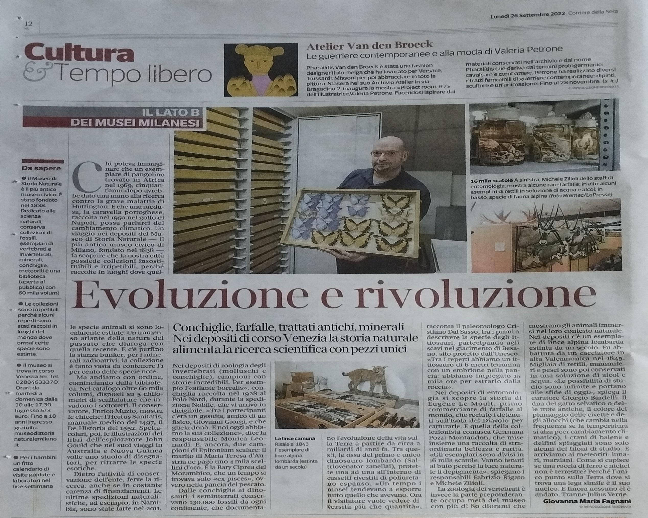 Il Corriere della sera parla di noi: evoluzione e rivoluzione al MSNM
